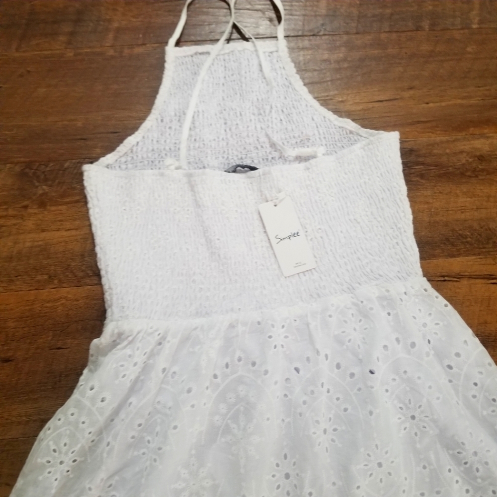 White strap dress large cotton nice dress and it new